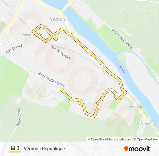 3 Bus Line Map
