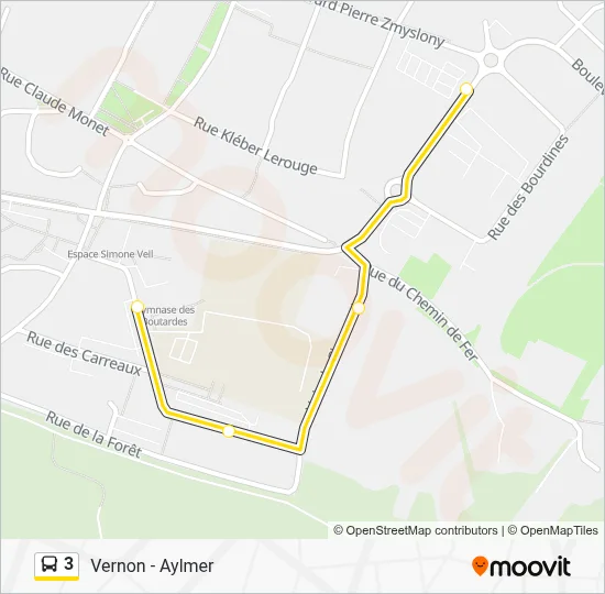 3 Bus Line Map