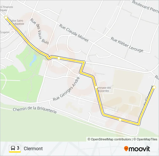 3 Bus Line Map