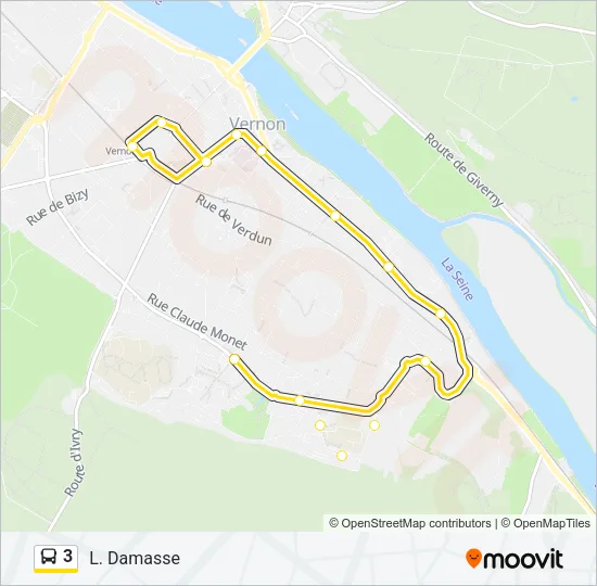 3 Bus Line Map