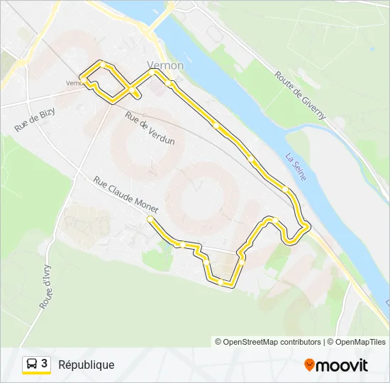 3 Bus Line Map