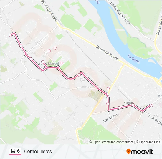 6 Bus Line Map