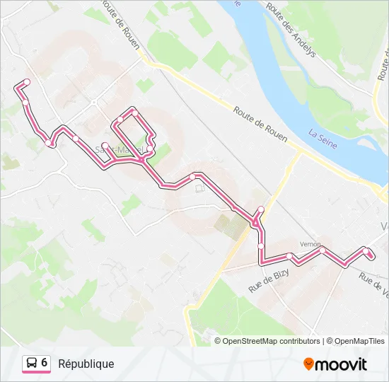 6 Bus Line Map