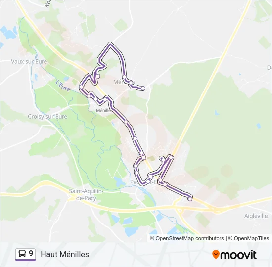 9 Bus Line Map