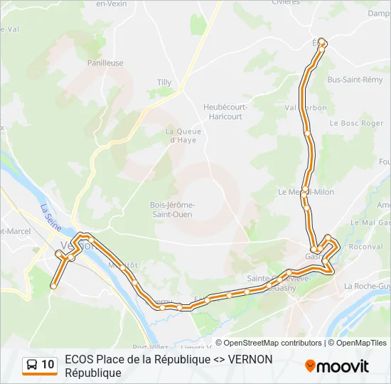 10 Bus Line Map