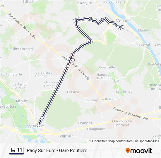 11 Bus Line Map