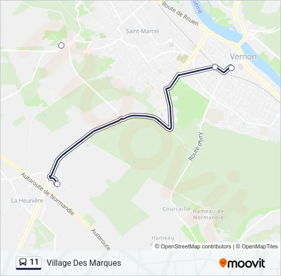 11 Bus Line Map