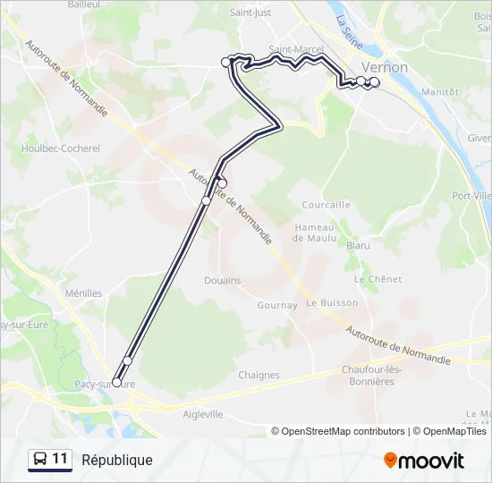 11 Bus Line Map