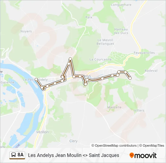 8A Bus Line Map