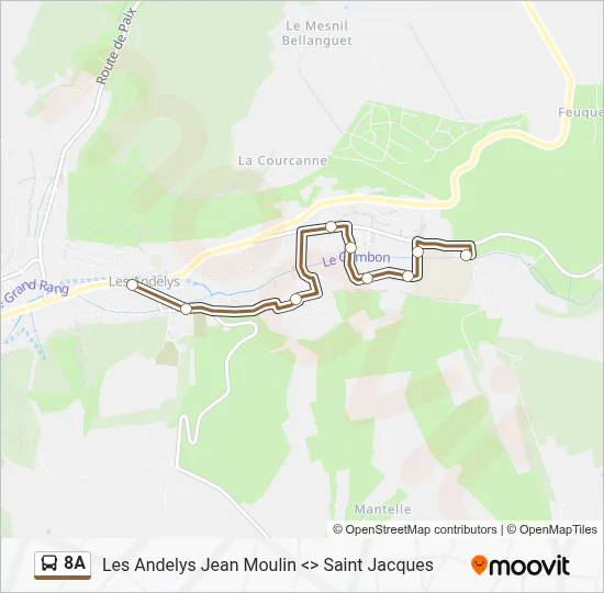 8A Bus Line Map