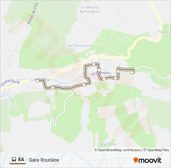 8A Bus Line Map