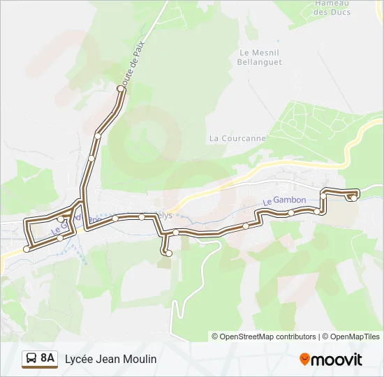 8A Bus Line Map