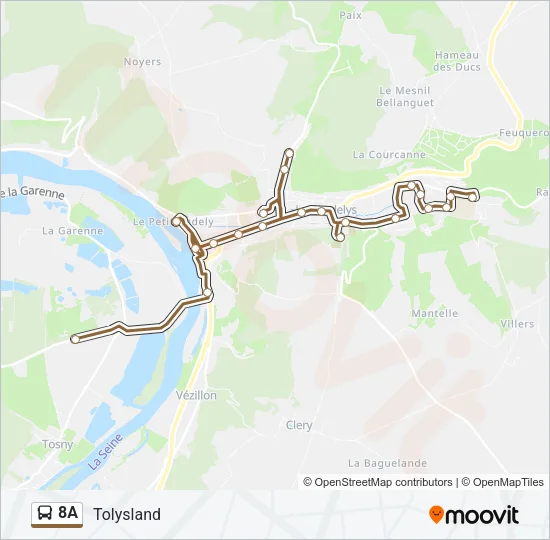 8A Bus Line Map