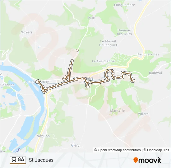 8A Bus Line Map