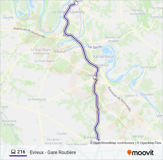 216 Bus Line Map