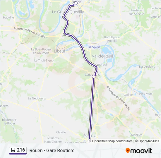 216 Bus Line Map