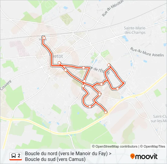 2 Bus Line Map