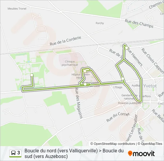 3 Bus Line Map