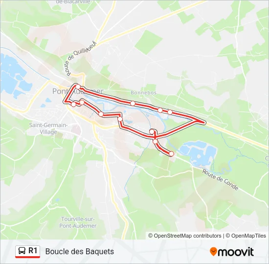 R1 Bus Line Map
