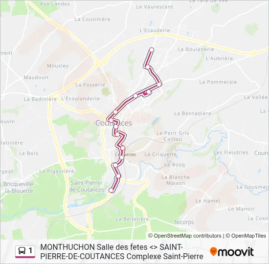 1 Bus Line Map