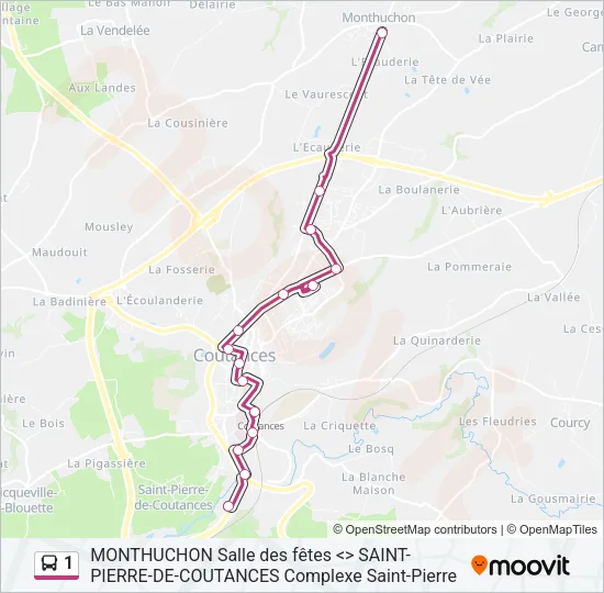 1 Bus Line Map