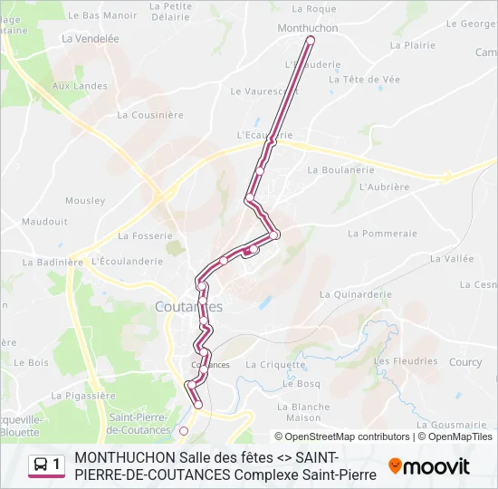 1 Bus Line Map