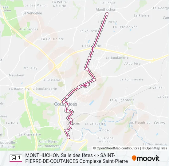 1 Bus Line Map