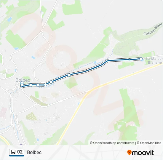 Plan de la ligne 02 de bus