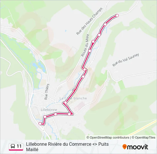11 Bus Line Map