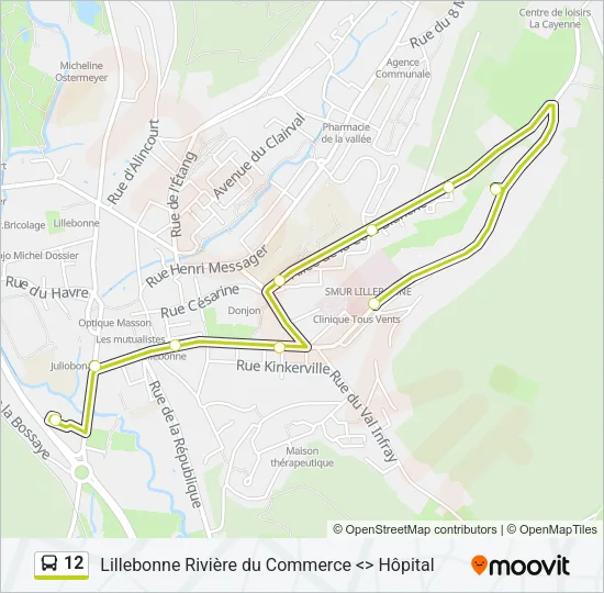 12 Bus Line Map