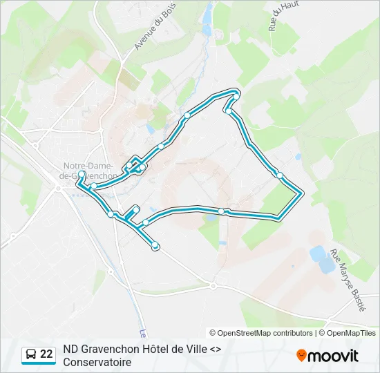 22 Bus Line Map