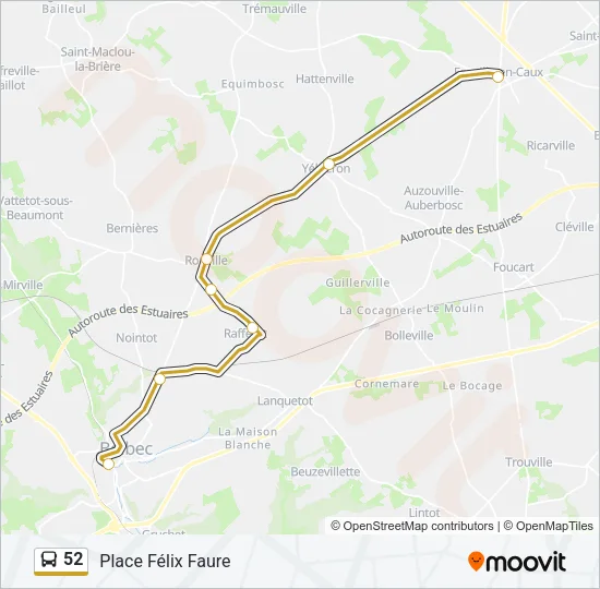 52 Bus Line Map