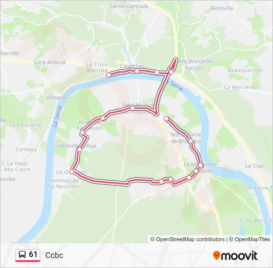 61 Bus Line Map