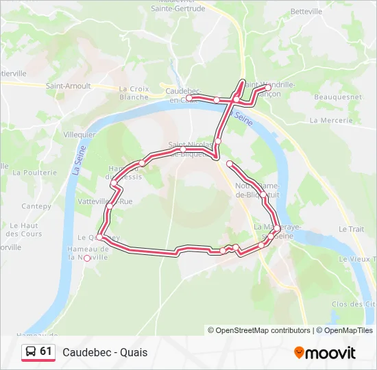 61 Bus Line Map