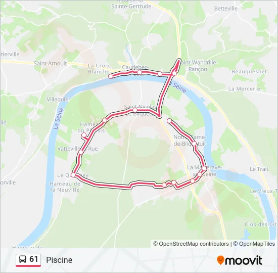 61 Bus Line Map