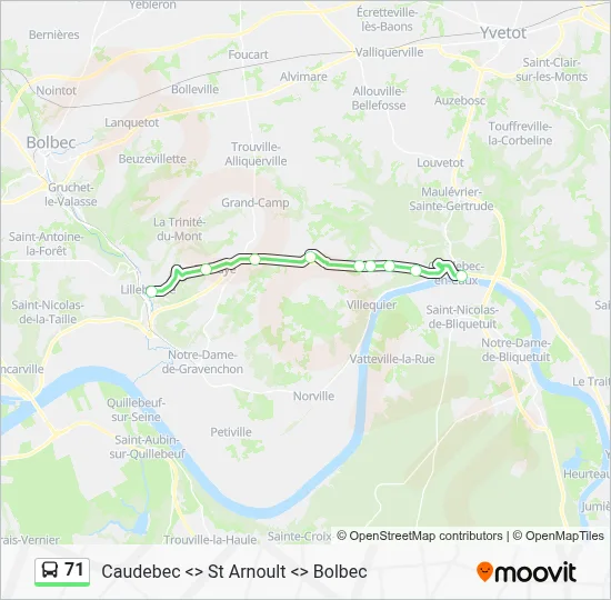 71 Bus Line Map
