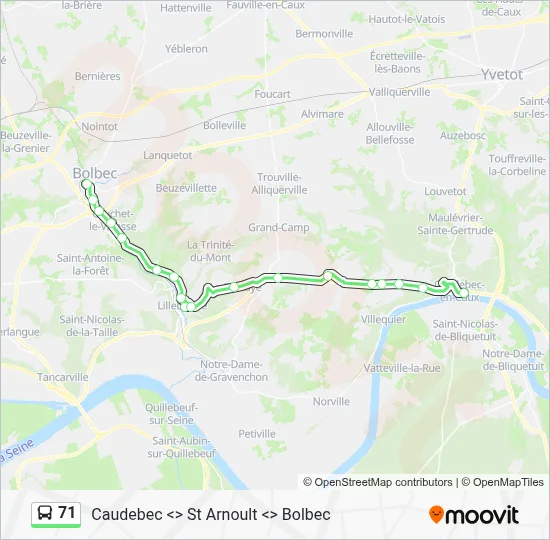 71 Bus Line Map