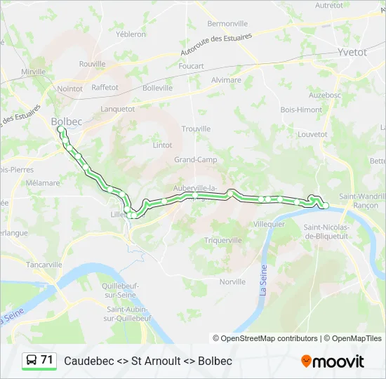 71 Bus Line Map