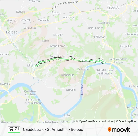 71 Bus Line Map