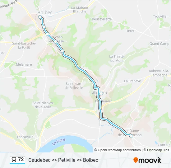 72 Bus Line Map