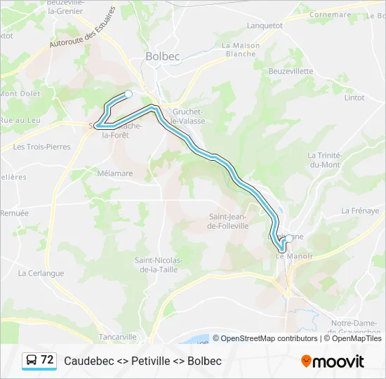 72 Bus Line Map