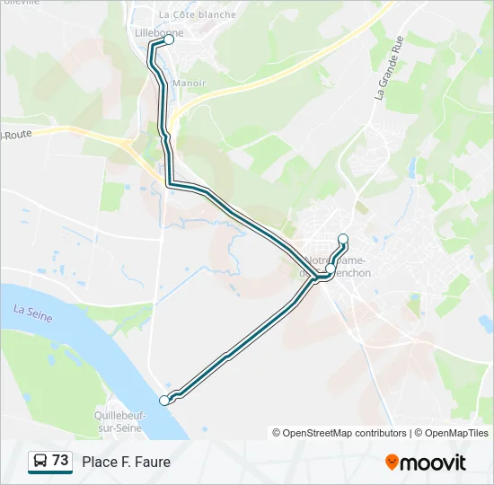 73 Bus Line Map