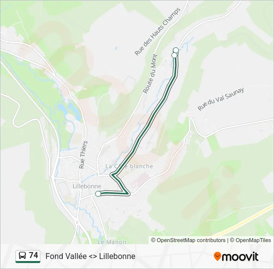 74 Bus Line Map