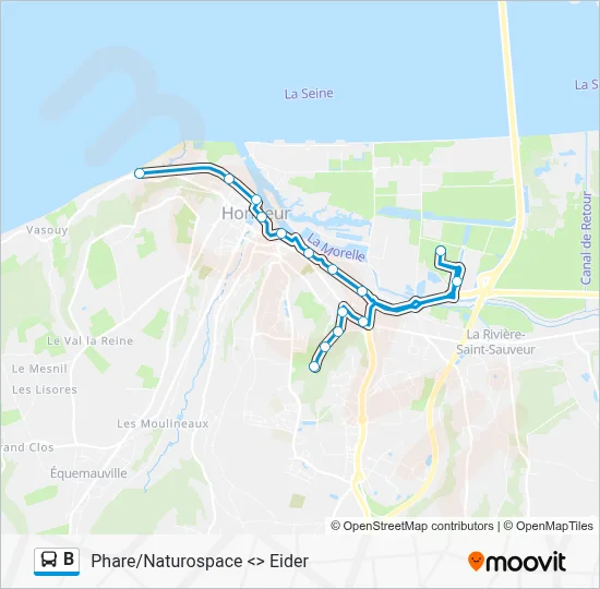 B Bus Line Map