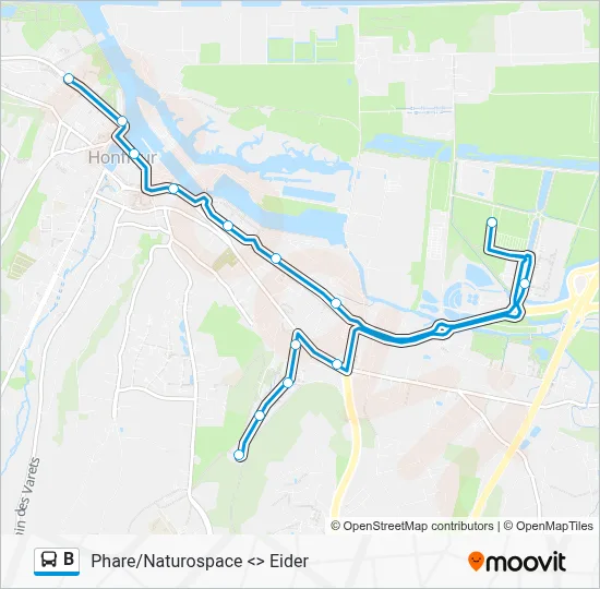 B Bus Line Map