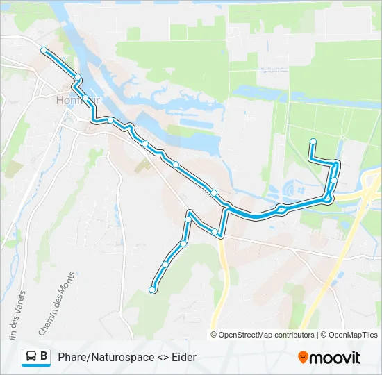 B Bus Line Map