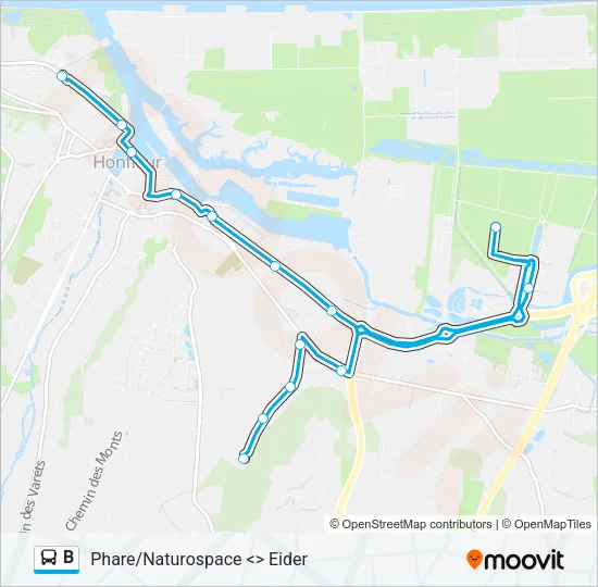 B Bus Line Map