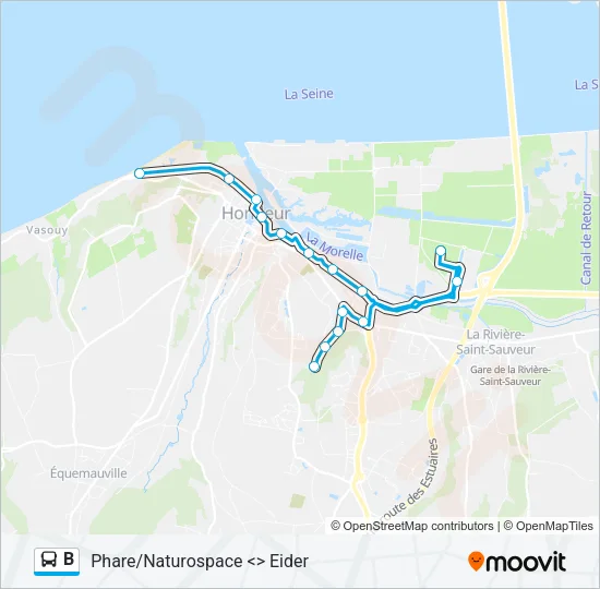 B Bus Line Map