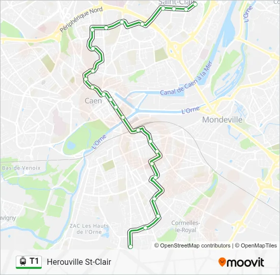 T1 Light Rail Line Map