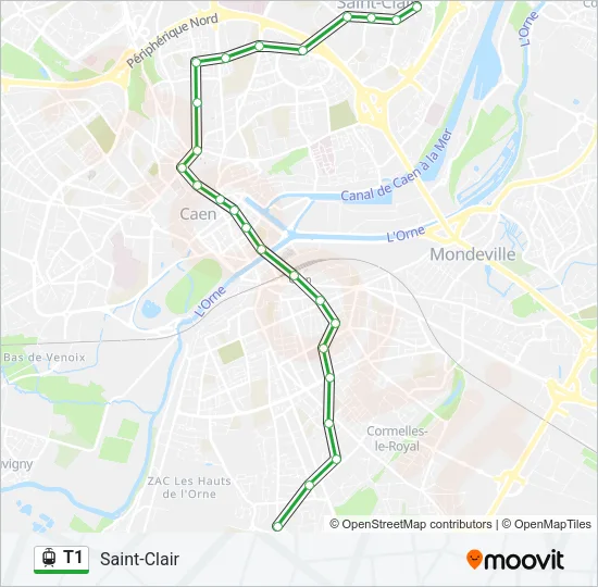 T1 Light Rail Line Map